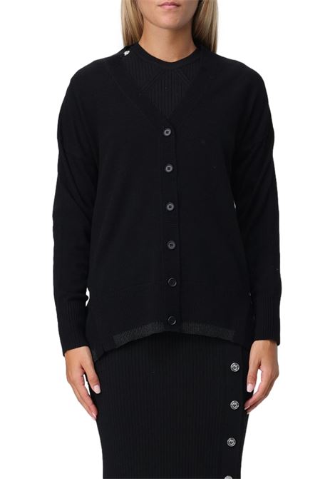 Wool and cashmere cardigan with lurex profiles PINKO | sweaters | 103994 A235Z99